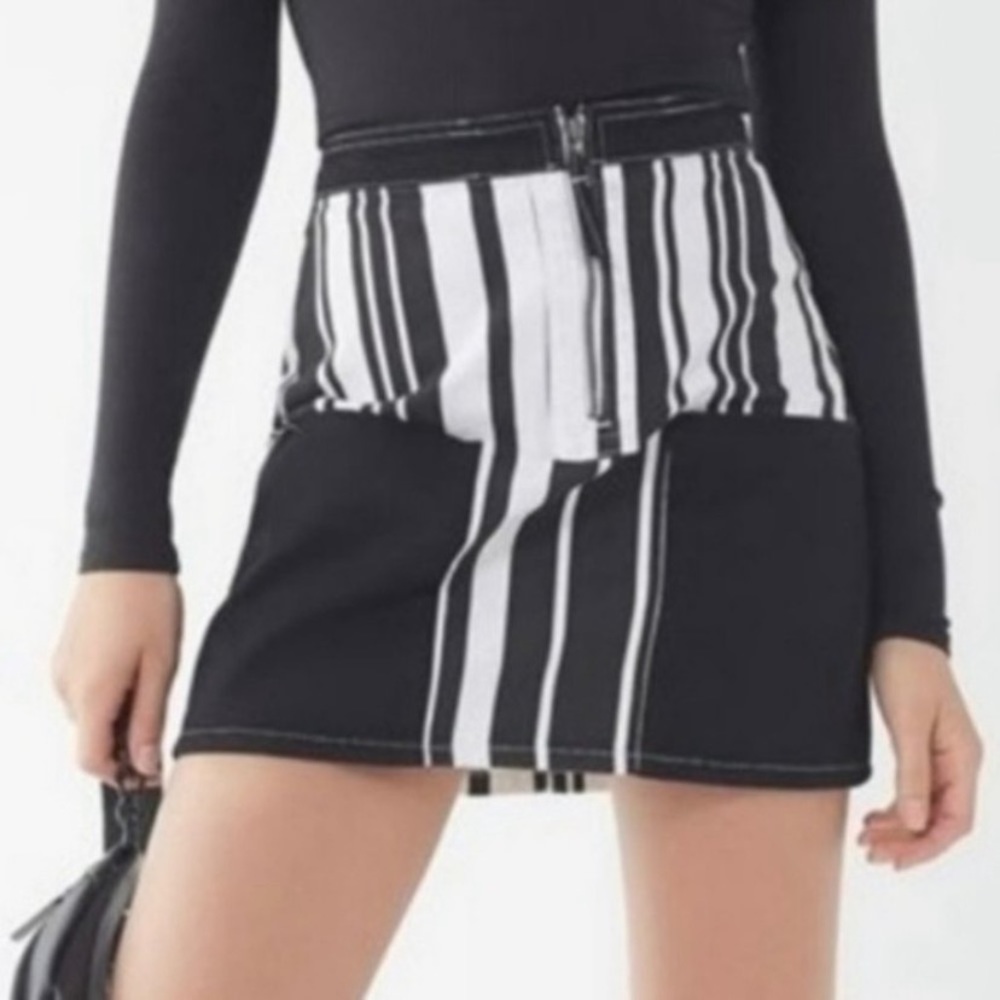 BDG Urban Outfitters Black and White Striped Mini Skirt